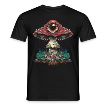 Cottagecore Weirdcore Ästhetischer Pilz Augapfel C - Männer T-Shirt - Schwarz - Vorne - AI Model Male 178 light (178cm)