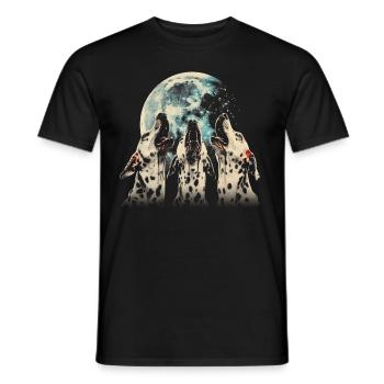 Dalmatiner Hund Heulender Mond - Männer T-Shirt - Schwarz - Vorne - AI Model Male 178 light (178cm)
