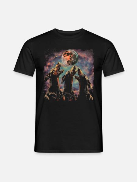 Doberman Dog Howling Moon - Men's T-Shirt - black