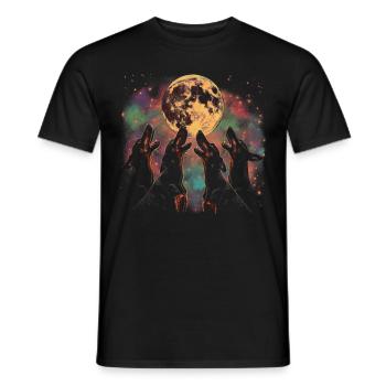 Dobermann Hund Heulender Mond - Männer T-Shirt - Schwarz - Vorne - AI Model Male 178 light (178cm)