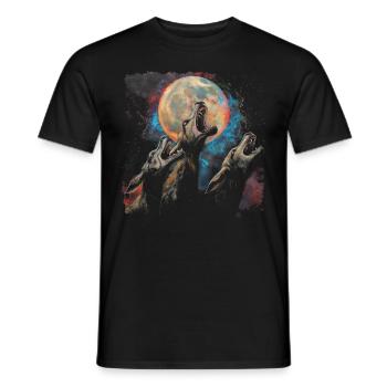 El Chupacabra Crypto Cryptozoologie Lune Hurlante - T-shirt homme - noir - Devant - AI Model Male 178 light (178cm)