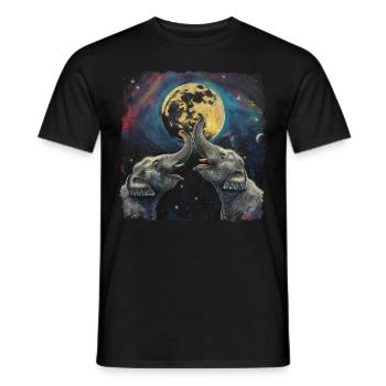 Elefant Tier Heulender Mond - Männer T-Shirt - Schwarz - Vorne - AI Model Male 178 light (178cm)