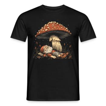 Cottagecore Ästhetische schlafende Elfe Pilz Witch - Männer T-Shirt - Schwarz - Vorne - AI Model Male 178 light (178cm)