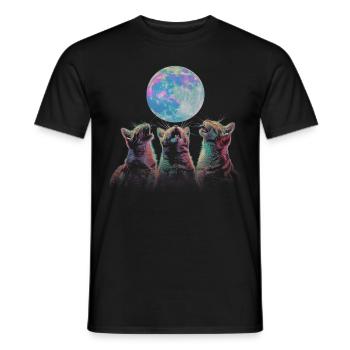 Chat américain à poil court Lune hurlante - T-shirt homme - noir - Devant - AI Model Male 178 light (178cm)