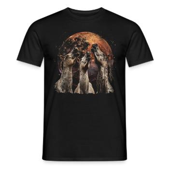 Appaloosa Horse Howling Moon - Men's T-Shirt - black - Front - AI Model Male 178 light (178cm)