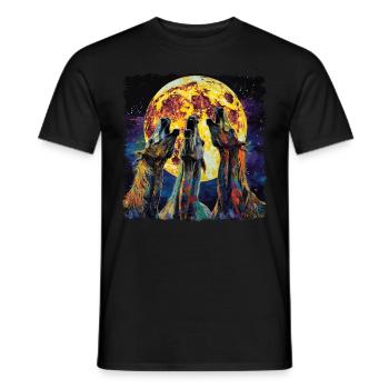 Appaloosa Horse Howling Moon - Men's T-Shirt - black - Front - AI Model Male 178 light (178cm)