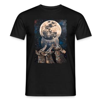 Gürteltier Tier Heulender Mond - Männer T-Shirt - Schwarz - Vorne - AI Model Male 178 light (178cm)