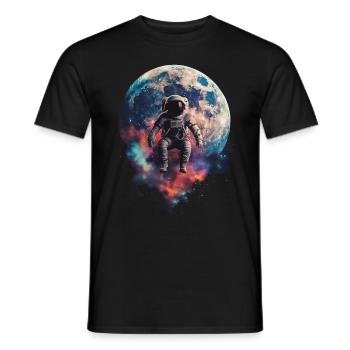 Astronaute Lune flottante de l’espace - T-shirt homme - noir - Devant - AI Model Male 178 light (178cm)