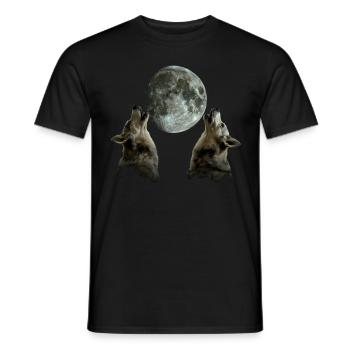 Bouvier australien chien chien lune hurlante - T-shirt homme - noir - Devant - AI Model Male 178 light (178cm)