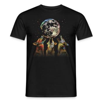 Bouvier australien chien chien lune hurlante - T-shirt homme - noir - Devant - AI Model Male 178 light (178cm)
