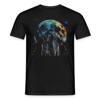 Bouvier australien chien chien lune hurlante - T-shirt homme - noir - Devant - AI Model Male 178 light (178cm)