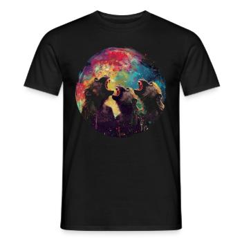 Pavian Affe Heulender Mond - Männer T-Shirt - Schwarz - Vorne - AI Model Male 178 light (178cm)