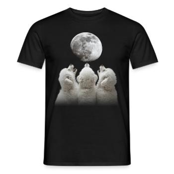Bichon Frise Dog Howling Moon - Men's T-Shirt - black - Front - AI Model Male 178 light (178cm)