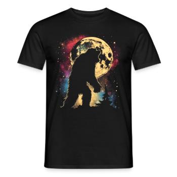 Bigfoot Sasquatch Yeti Lune Hurlante - T-shirt homme - noir - Devant - AI Model Male 178 light (178cm)