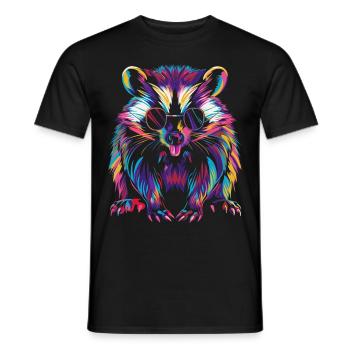 Skunk Animal Sunglasses Pop Art - Men's T-Shirt - black - Front - AI Model Male 178 light (178cm)