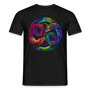 Serpent Reptile Popart - T-shirt homme - noir - Devant - AI Model Male 178 light (178cm)