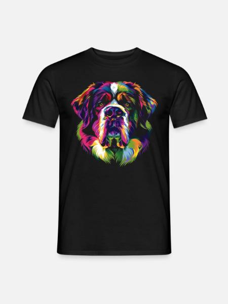 St. Bernard Dog Popart - Men's T-Shirt - black