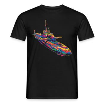 U-Boot Submariner Veteran Popart - Männer T-Shirt - Schwarz - Vorne - AI Model Male 178 light (178cm)