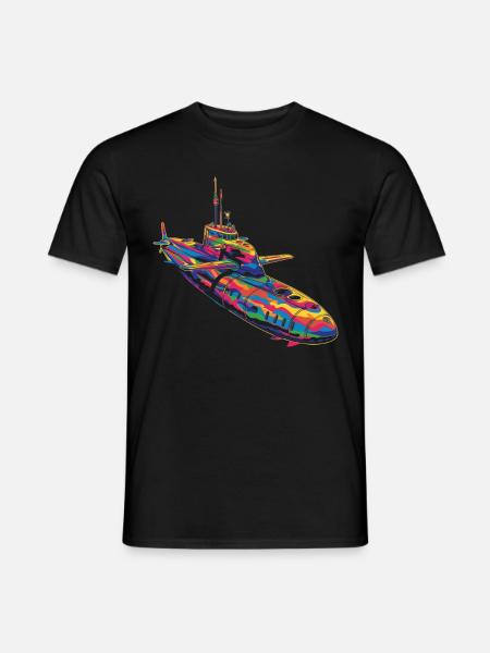 Submarine Submariner Veteran Popart - Men's T-Shirt - black