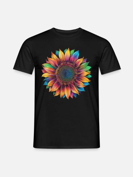 Sonnenblume Blume Popart - Männer T-Shirt - Schwarz