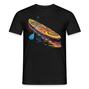 SUP Stand Up Paddling Paddle Board Popart - Männer T-Shirt - Schwarz - Vorne - AI Model Male 178 light (178cm)