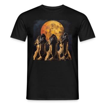 Bullmastiff Dog Howling Moon - Men's T-Shirt - black - Front - AI Model Male 178 light (178cm)
