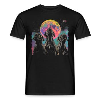 Bullmastiff Dog Howling Moon - Men's T-Shirt - black - Front - AI Model Male 178 light (178cm)