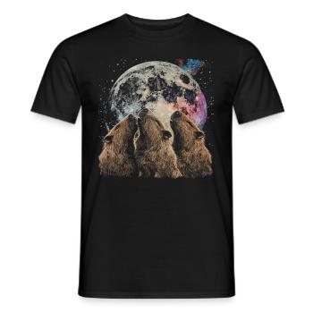 Capybara Capibara Lune hurlante - T-shirt homme - noir - Devant - AI Model Male 178 light (178cm)