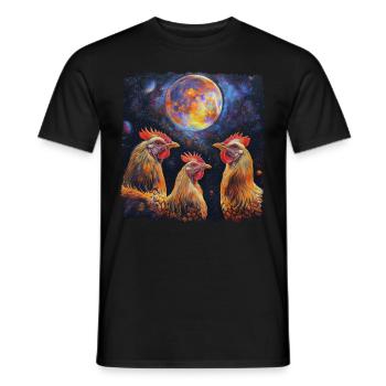 Hühnerfarmer Bauernhof Heulender Mond - Männer T-Shirt - Schwarz - Vorne - AI Model Male 178 light (178cm)