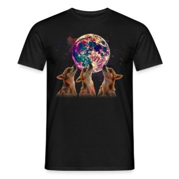 Chihuahua Hund Heulender Mond - Männer T-Shirt - Schwarz - Vorne - AI Model Male 178 light (178cm)