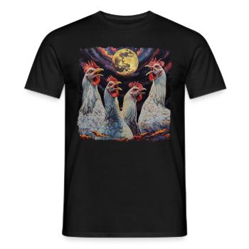 Hühnerfarmer Bauernhof Heulender Mond - Männer T-Shirt - Schwarz - Vorne - AI Model Male 178 light (178cm)