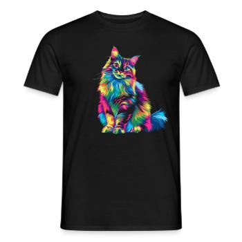 Ragdoll Cat Popart - Men's T-Shirt - black - Front - AI Model Male 178 light (178cm)