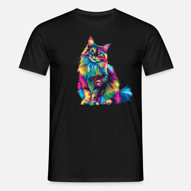 Ragdoll Katze Popart - Männer T-Shirt - Schwarz