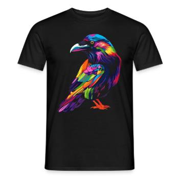 Raven Crow Bird Popart - Men's T-Shirt - black - Front - AI Model Male 178 light (178cm)