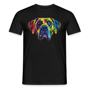 Rhodesian Ridgeback Dog Popart - Men's T-Shirt - black - Front - AI Model Male 178 light (178cm)