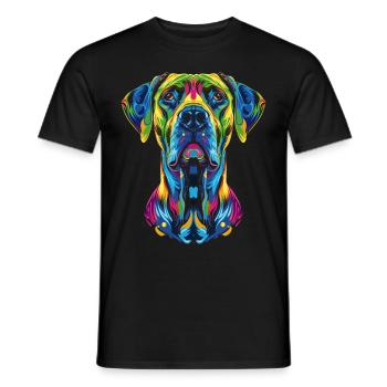 Rhodesian Ridgeback Dog Popart - Men's T-Shirt - black - Front - AI Model Male 178 light (178cm)