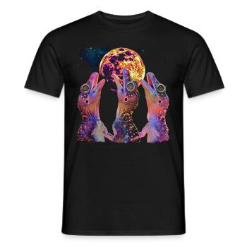 Lézard huppé Lune hurlante - T-shirt homme - noir - Devant - AI Model Male 178 light (178cm)