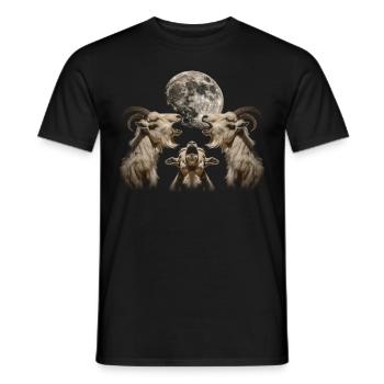 Ziegenhof Tier Bauer Heulender Mond - Männer T-Shirt - Schwarz - Vorne - AI Model Male 178 light (178cm)