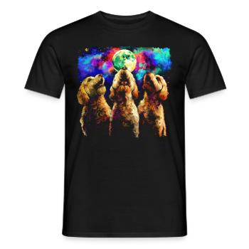 Golden Doodle Goldendoodle Hund Heulender Mond - Männer T-Shirt - Schwarz - Vorne - AI Model Male 178 light (178cm)