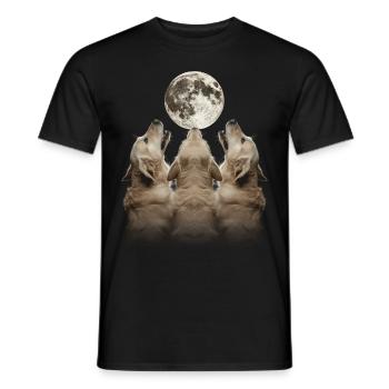 Golden Retriever Dog Howling Moon - Men's T-Shirt - black - Front - AI Model Male 178 light (178cm)