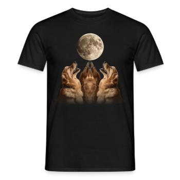 Golden Retriever Dog Howling Moon - Men's T-Shirt - black - Front - AI Model Male 178 light (178cm)