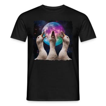 Oie canard lune hurlante - T-shirt homme - noir - Devant - AI Model Male 178 light (178cm)