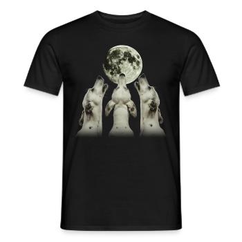 Deutsche Dogge Hund Heulender Mond - Männer T-Shirt - Schwarz - Vorne - AI Model Male 178 light (178cm)