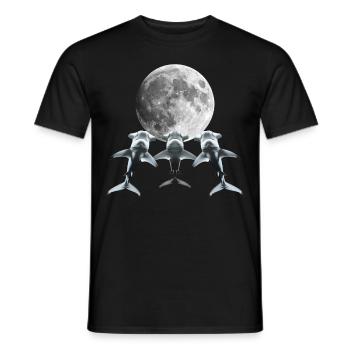 Hammerhai Meerestier Heulender Mond - Männer T-Shirt - Schwarz - Vorne - AI Model Male 178 light (178cm)