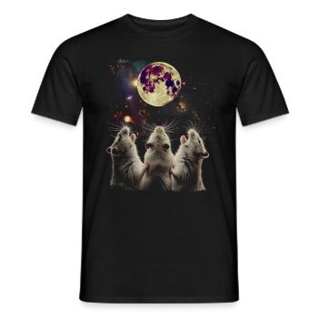 Hamster Hammy Animal de compagnie Lune Hurlante - T-shirt homme - noir - Devant - AI Model Male 178 light (178cm)