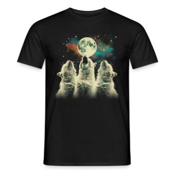 Chat de l’Himalaya Lune hurlante - T-shirt homme - noir - Devant - AI Model Male 178 light (178cm)