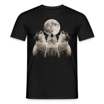 Himalayakatze Heulender Mond - Männer T-Shirt - Schwarz - Vorne - AI Model Male 178 light (178cm)