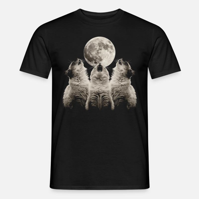 Himalayakatze Heulender Mond - Männer T-Shirt - Schwarz