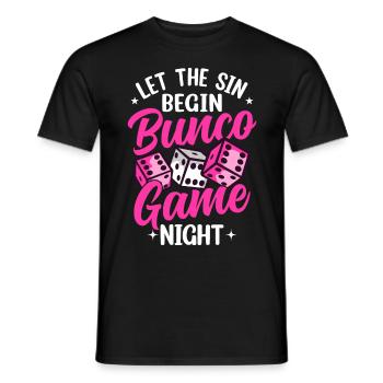 Bunco Night Flamingo Bunco Group Bunco Player - Men's T-Shirt - black - Front - AI Model Male 178 light (178cm)