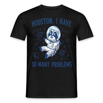 Drôle d’astronaute raton laveur Problèmes spatiaux - T-shirt homme - noir - Devant - AI Model Male 178 light (178cm)